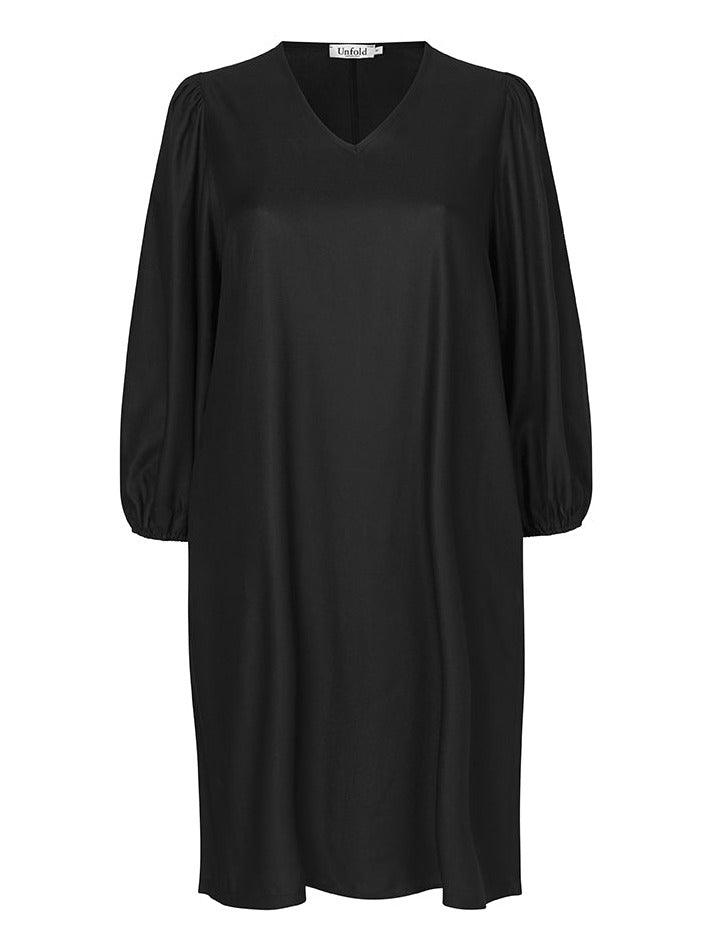 Alba kjole i sort twill viscose - Damernes Outlet