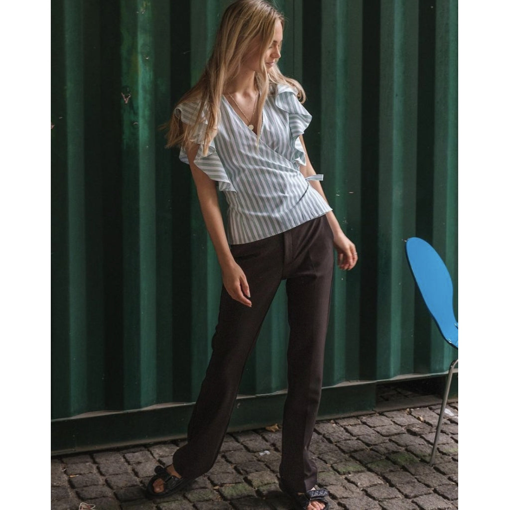 Neo Noir Anika stripe top Toppe og t-shirts Green