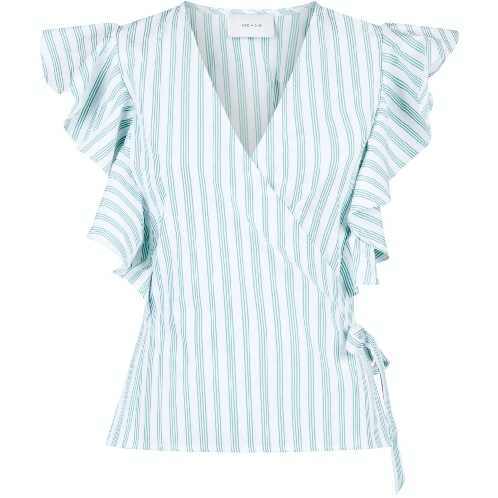 Neo Noir Anika stripe top Toppe og t-shirts Green