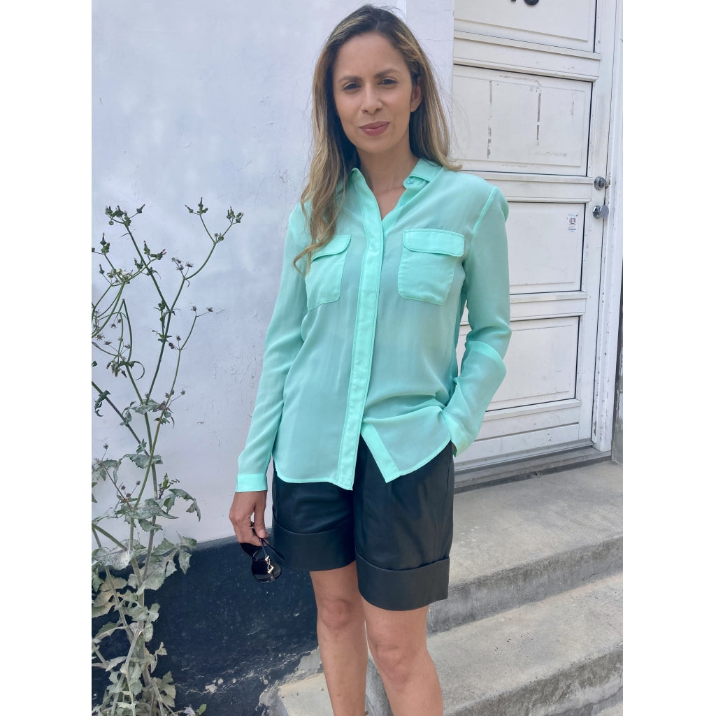 Custommade Athalie shirt Skjorter og bluser Chalk green