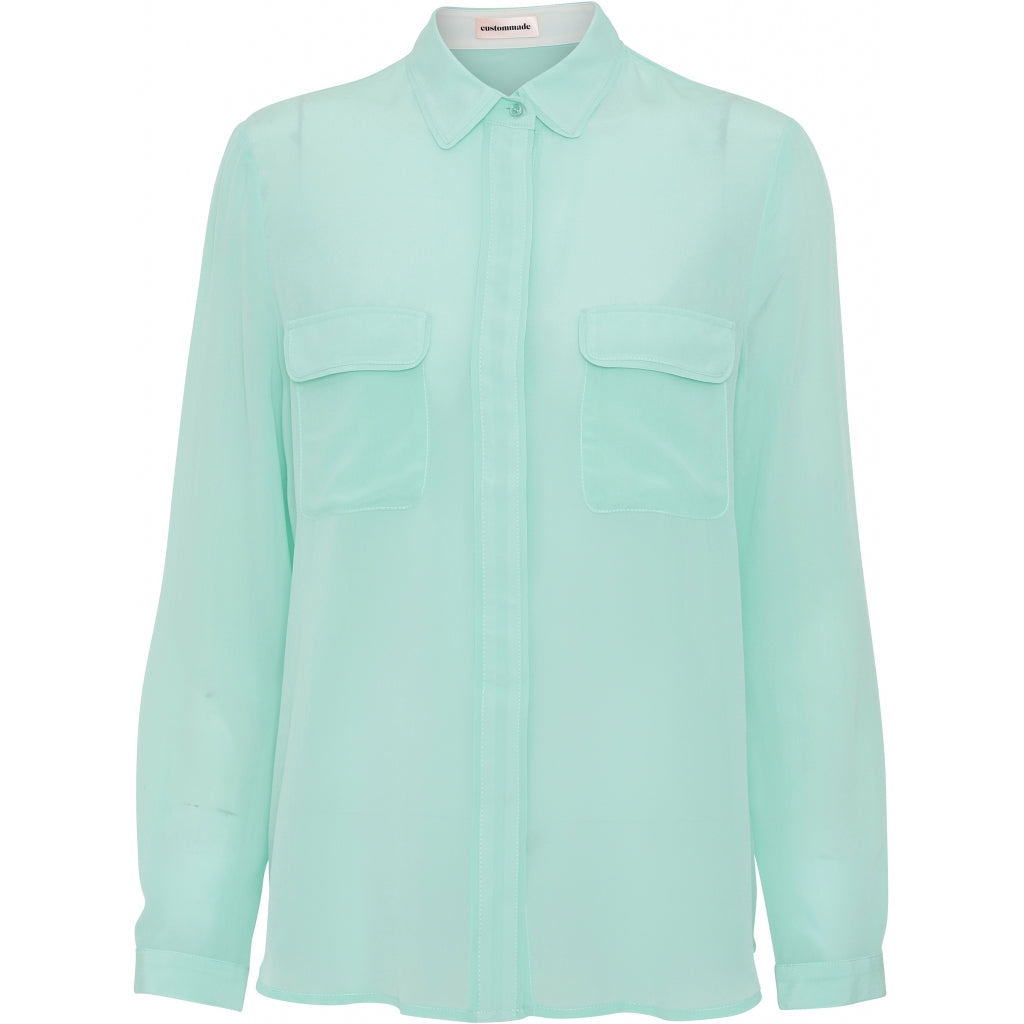 Custommade Athalie shirt Skjorter og bluser Chalk green
