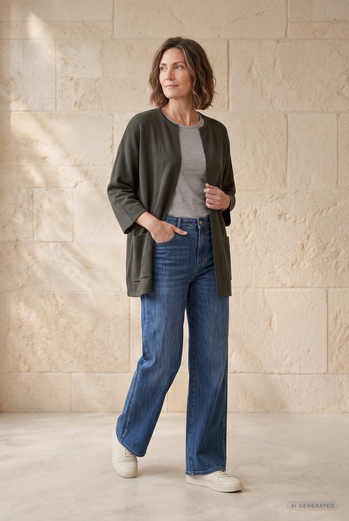 Lind Bea Knit Cardigan 044 Army