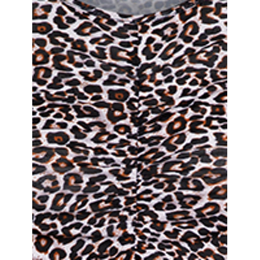 Neo Noir Bea leo mesh blouse Skjorter og bluser Leopard