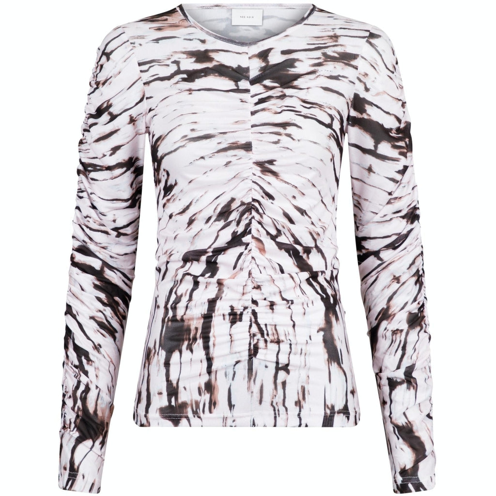 Neo Noir Bea tie dye mesh blouse Skjorter og bluser Powder
