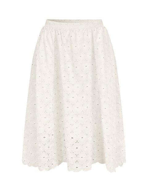 Bella nederdel i hvid broderie anglaise - Damernes Outlet