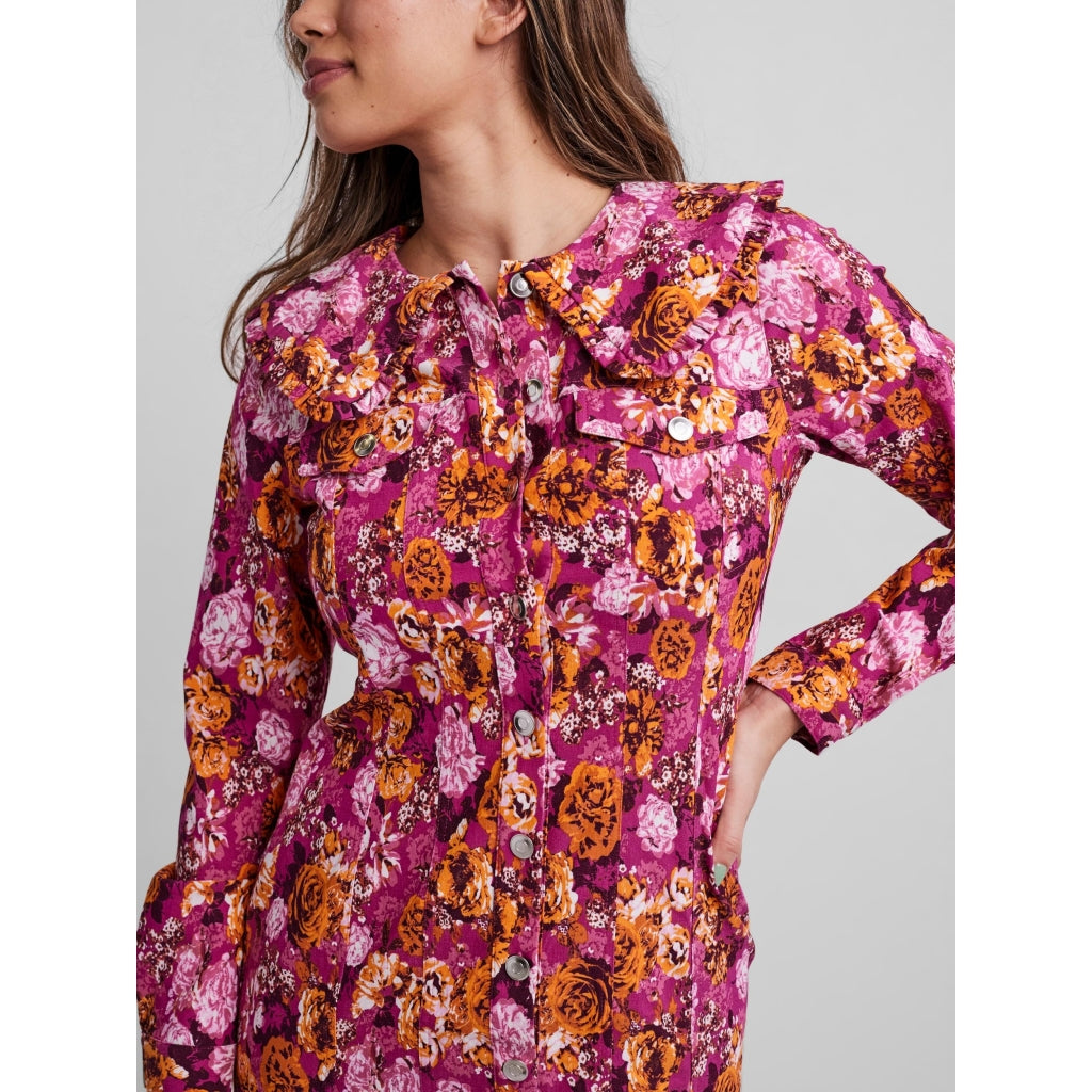 Y.A.S Berlin LS midi dress Dress Festival fuchsia