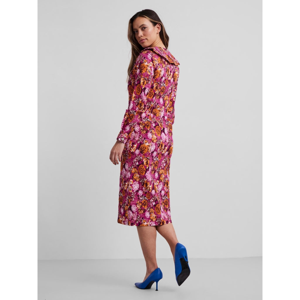Y.A.S Berlin LS midi dress Dress Festival fuchsia