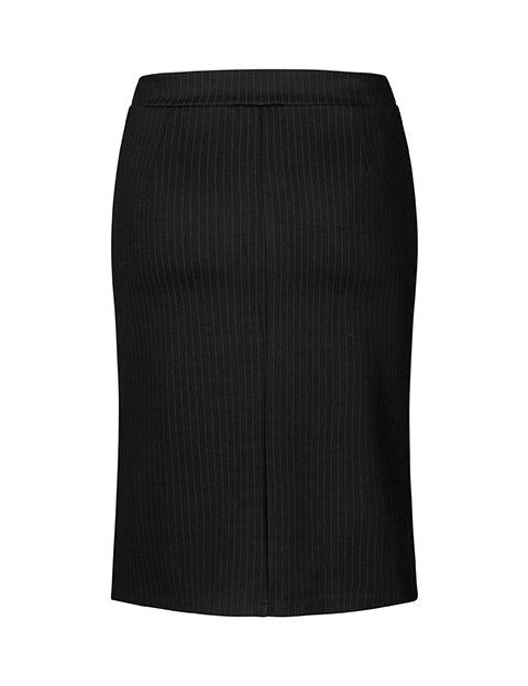 Betty pencil skirt i nålestribet sort jersey - Damernes Outlet