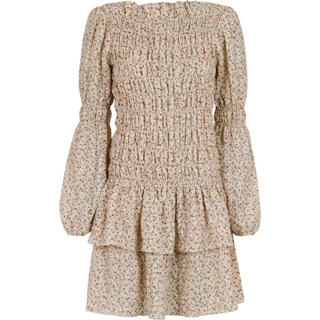 Neo Noir Briselle check flower dress Dress Sand