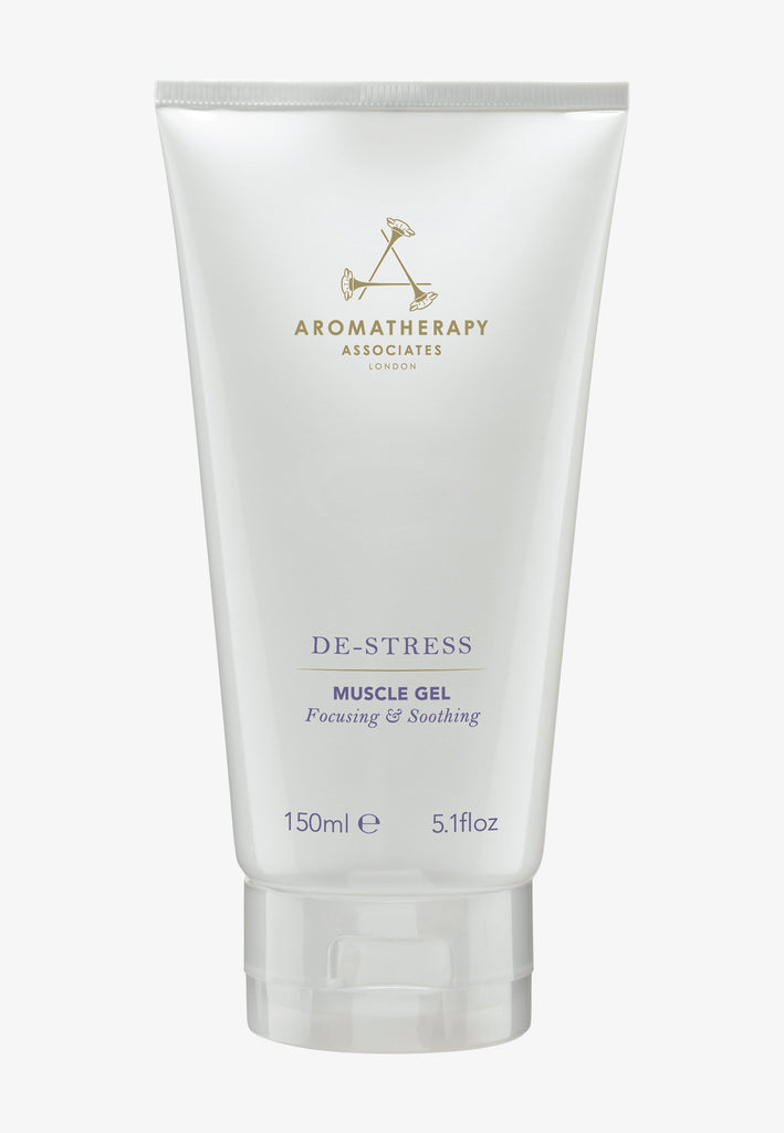 Aromatherapy Associates Muscle gel 150 ml i hvid plastflaske.