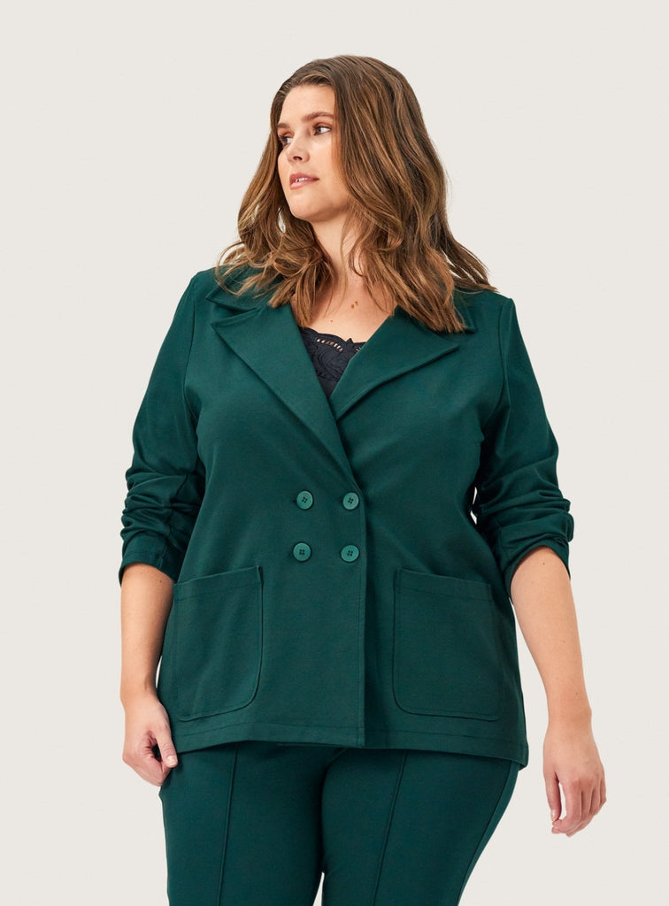 Carmen blazer i grøn jersey - Damernes Outlet