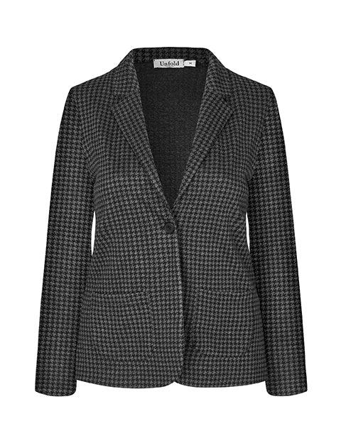 Carol blazer i sort/grå tern - Damernes Outlet