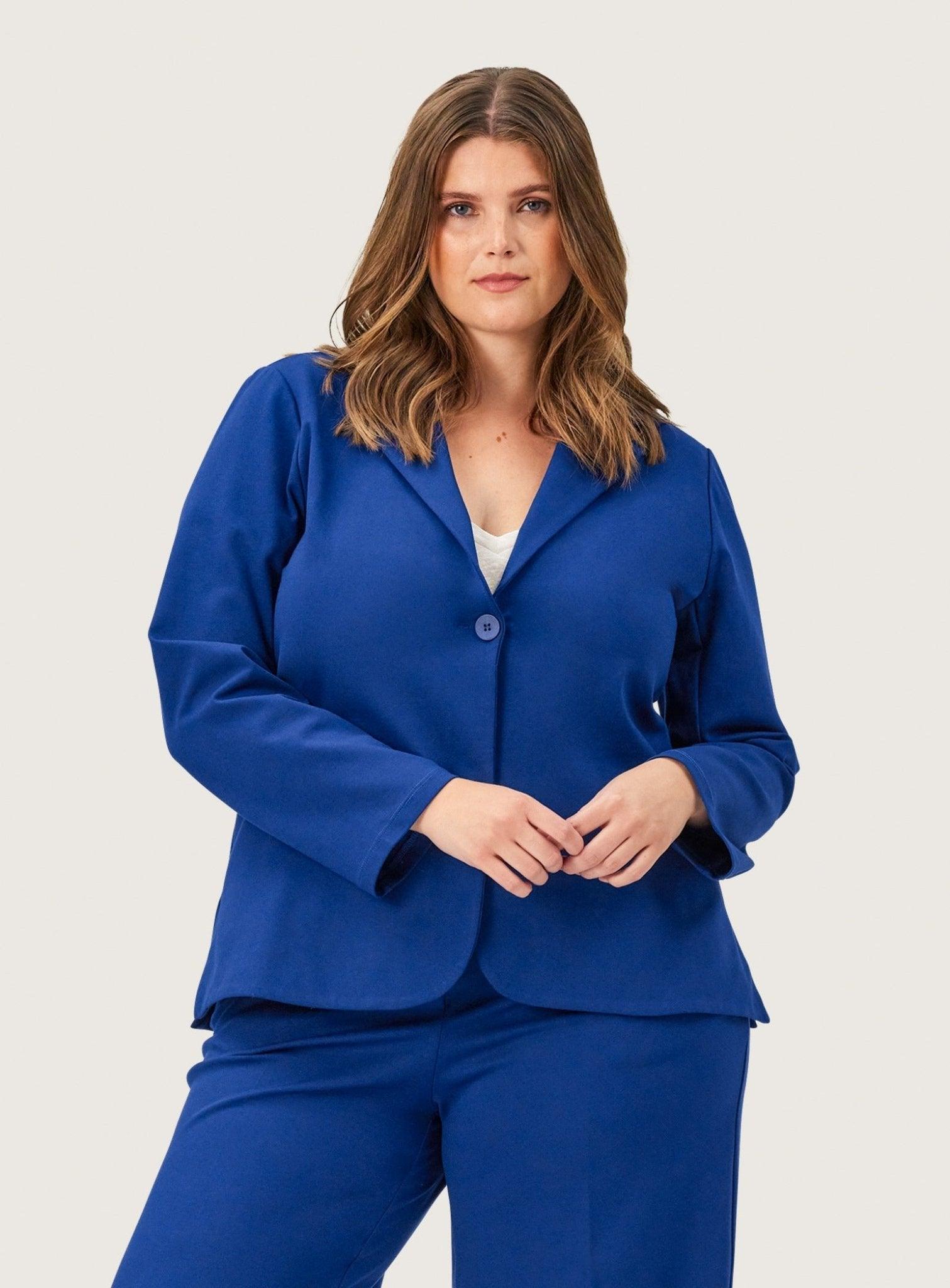 Carrie blazer i blå jersey - Damernes Outlet