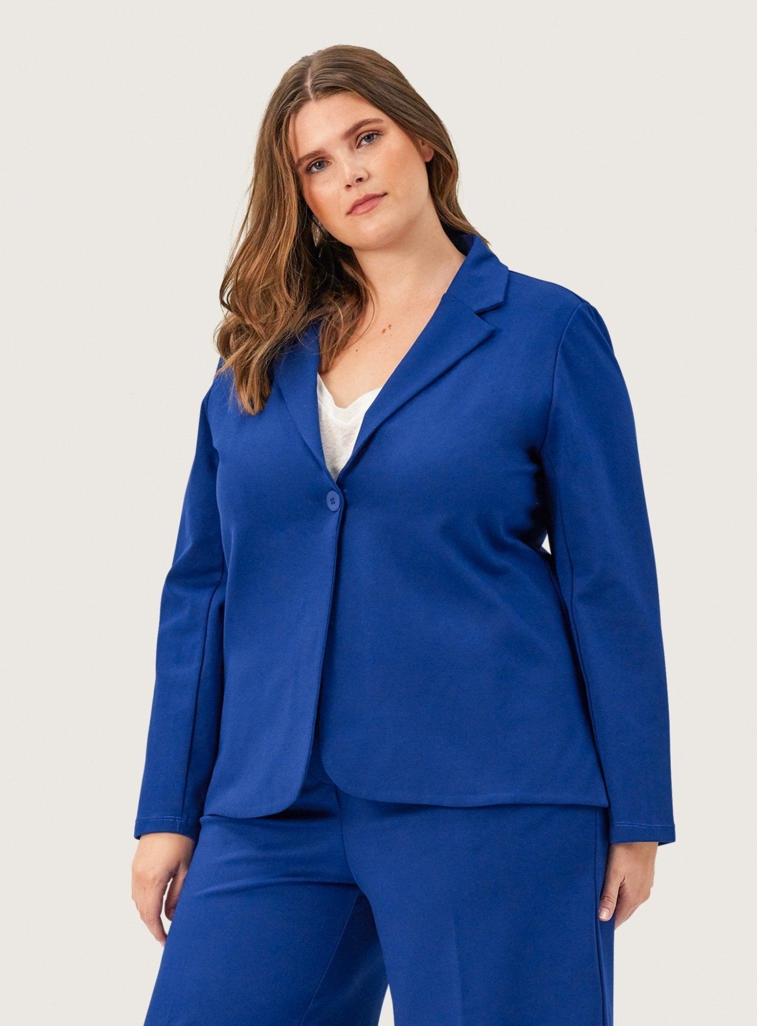 Carrie blazer i blå jersey - Damernes Outlet
