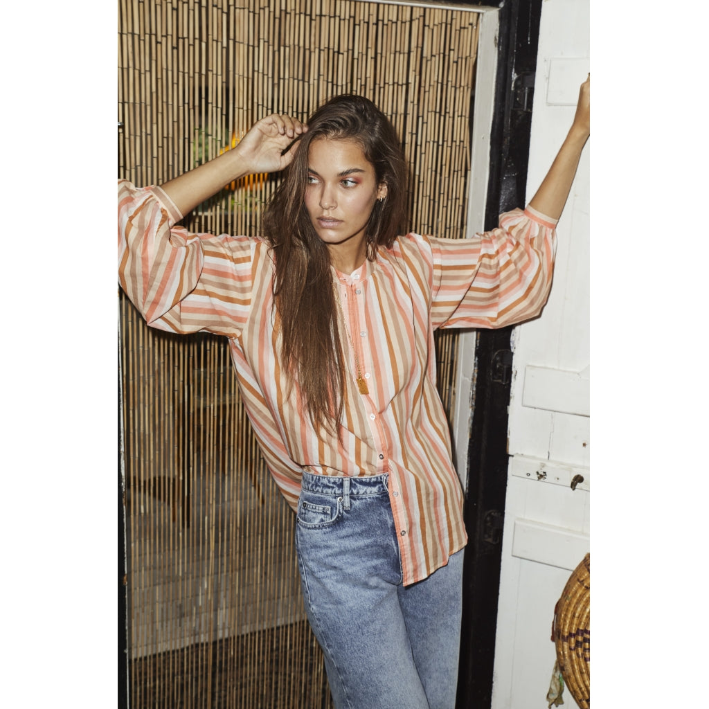 Co'couture Celina multi stripe Shirt Skjorter og bluser Orange