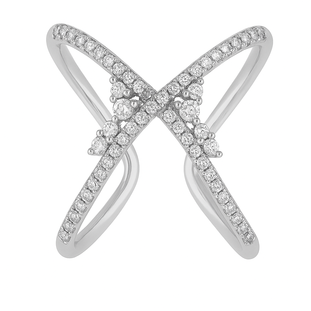 Dansk Copenhagen ring 1A1017 med diamanter i sølv.