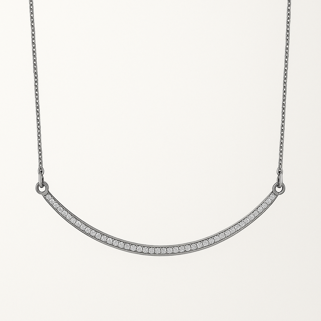 Dansk smykkekunst - halskæde - 9C6261 med diamanter.