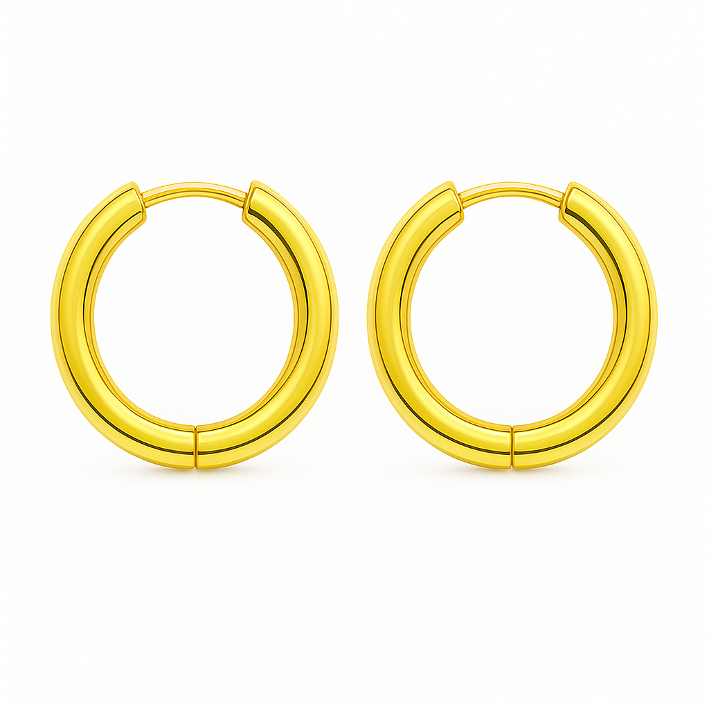 Dansk Copenhagen - øreringe - 3W3022, minimalistiske guld hoops.