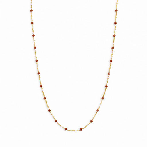 Enamel Lola Copper halskæde med røde perler.