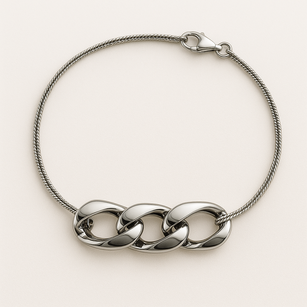 Dansk Copenhagen armbånd - 7C5416 med justerbar kæde og logo vedhæng.
