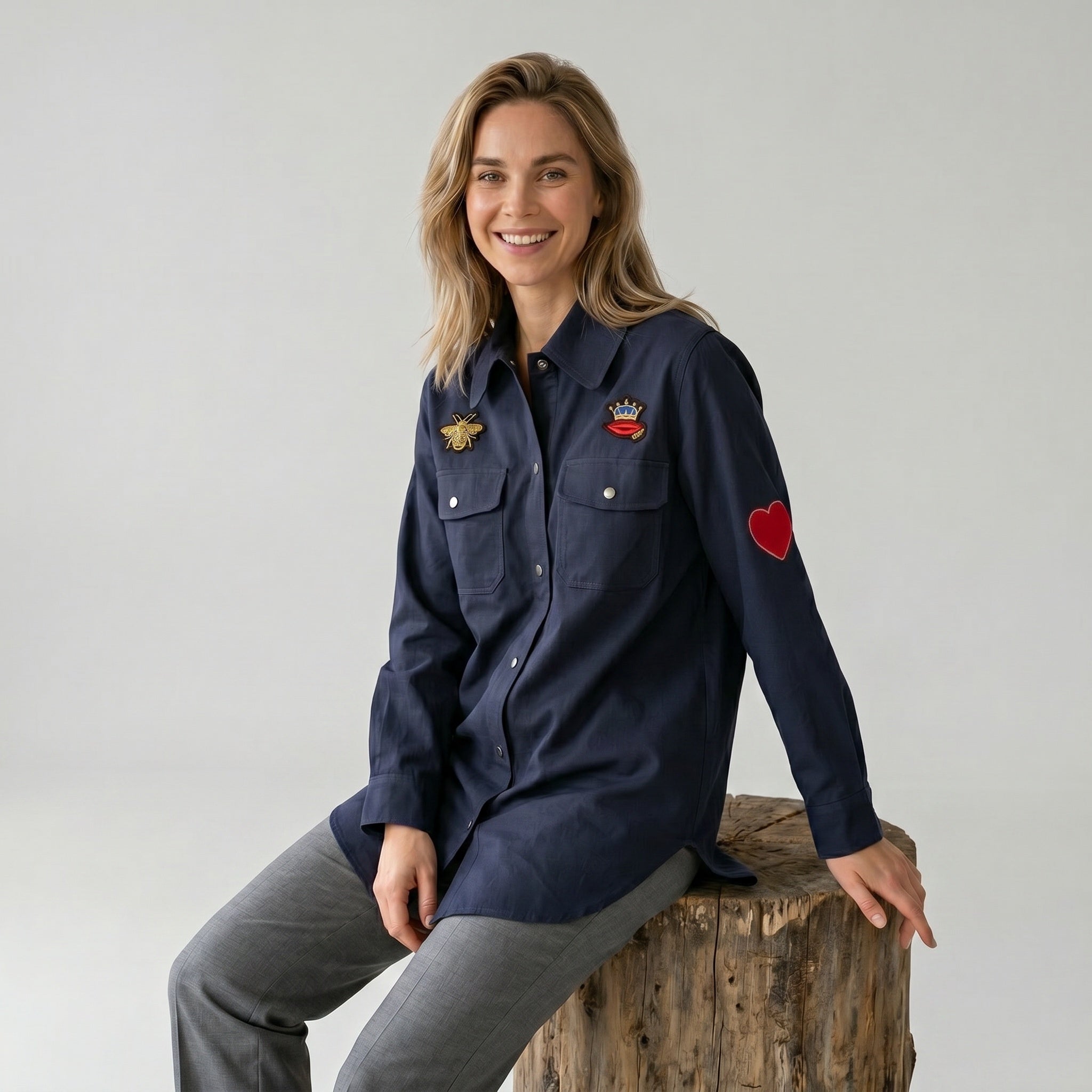 Elton ETNena Skjortebluser 5999 NAVY BLUE