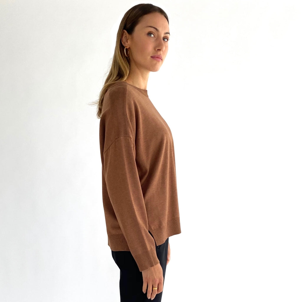 Minus Elina knit pullover Knit Walnut brown melange