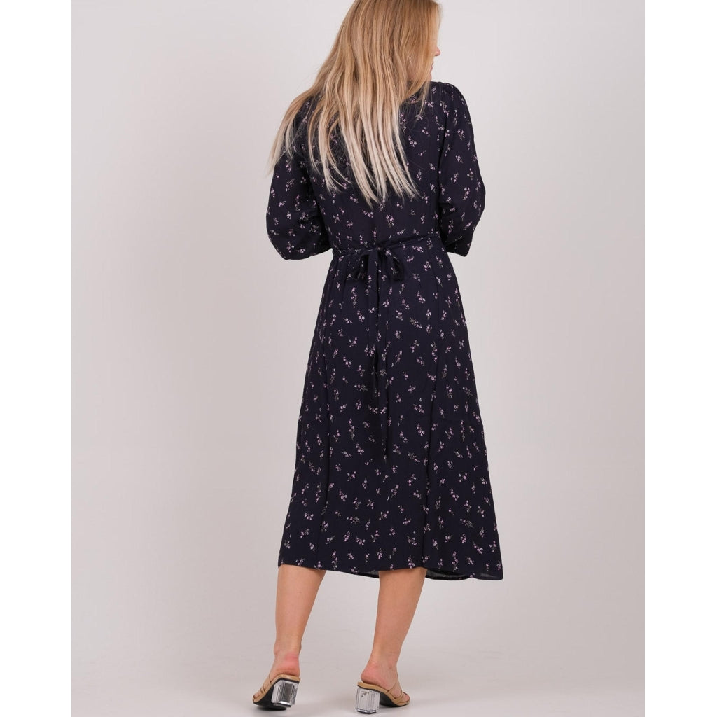 Neo Noir Essa simple flower dress Dress Dark navy