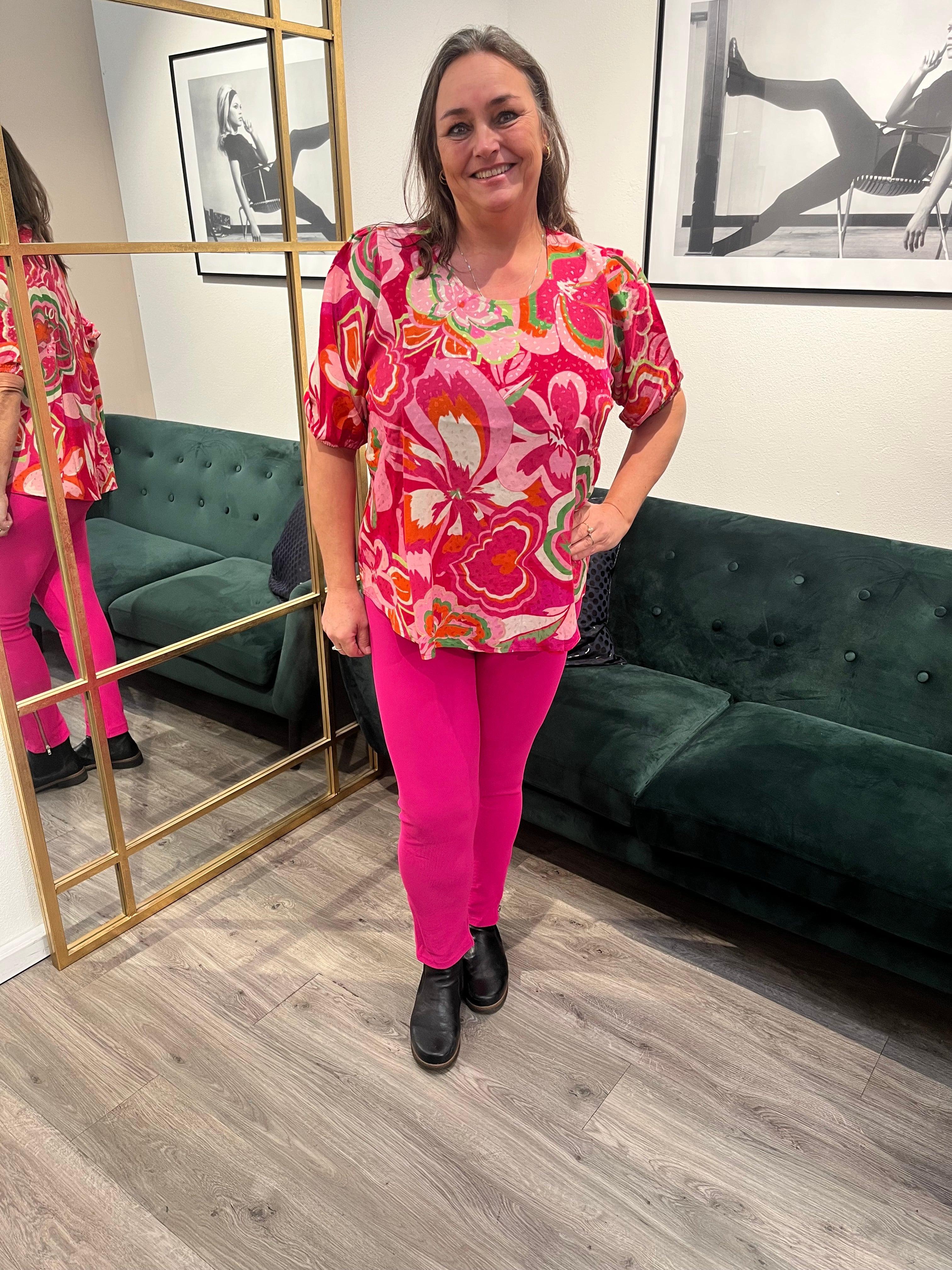 Pont Neuf Pink Leggings - Damernes Outlet