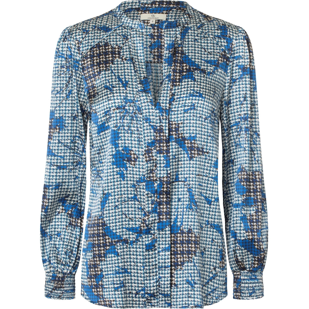 Charlotte Sparre Fold front blouse - silk w/stretch Skjorter og bluser Deliah blue