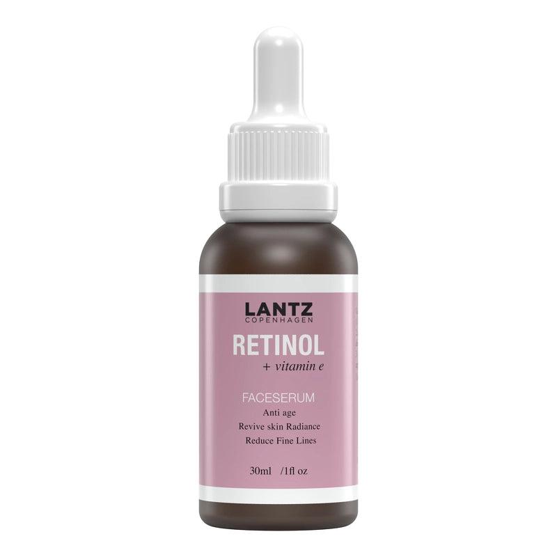 Lantz Copenhagen | retinol + vitamin E - ansigtsserum med pipetteflaske.