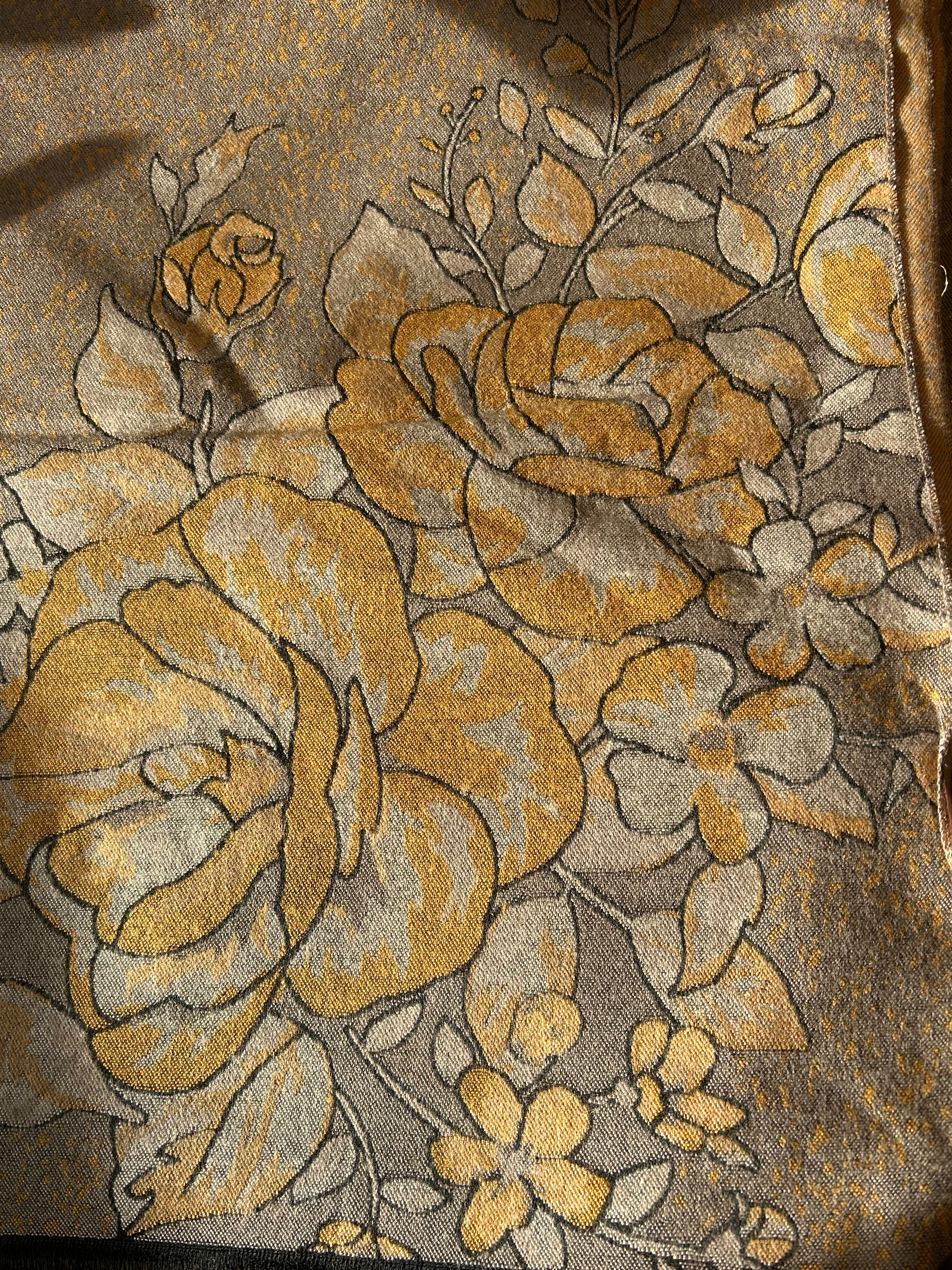UpdateCPH | Tørklæde E51110 Orange/beige blomst - Damernes Outlet
