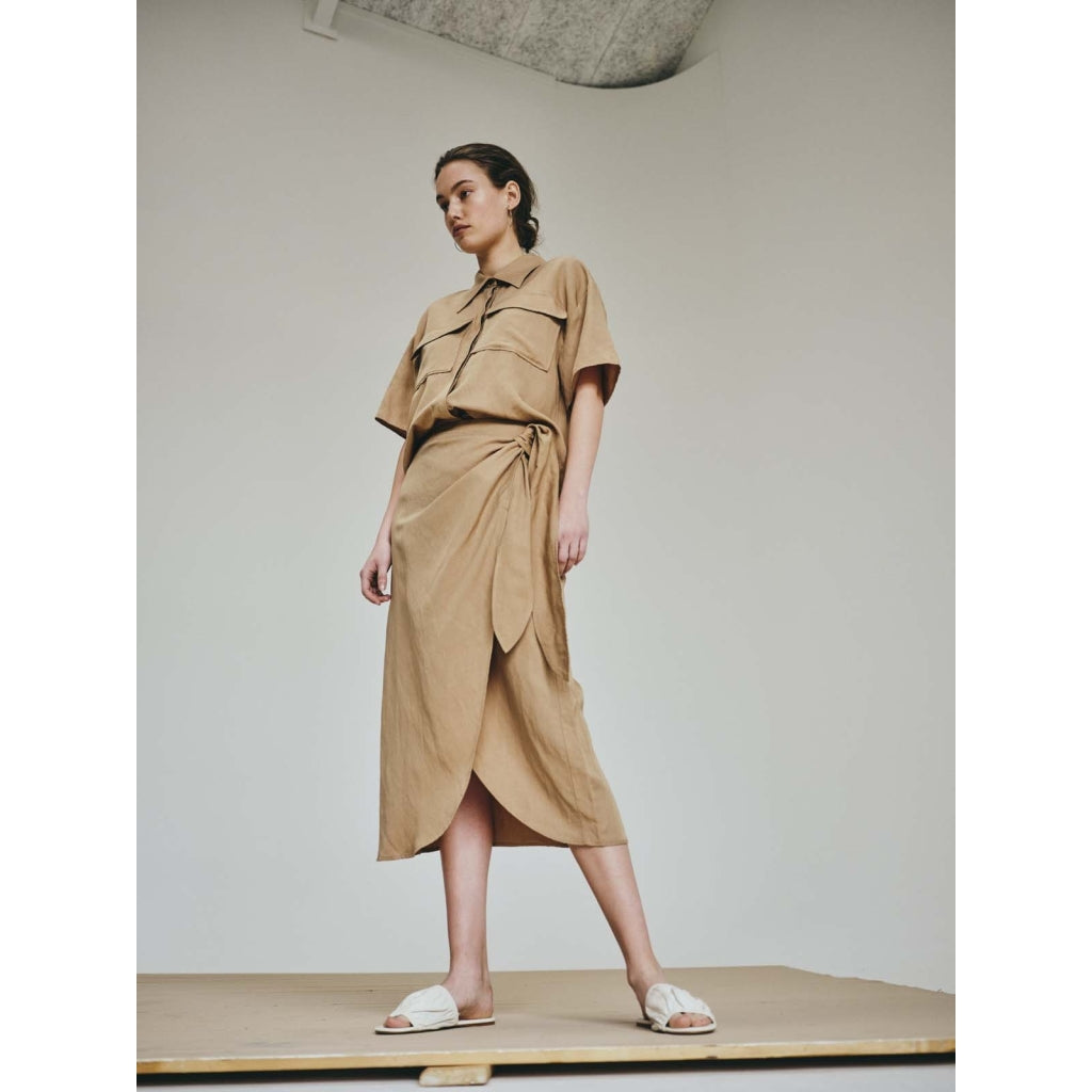 NORR Jaden wrap skirt Skirt Camel