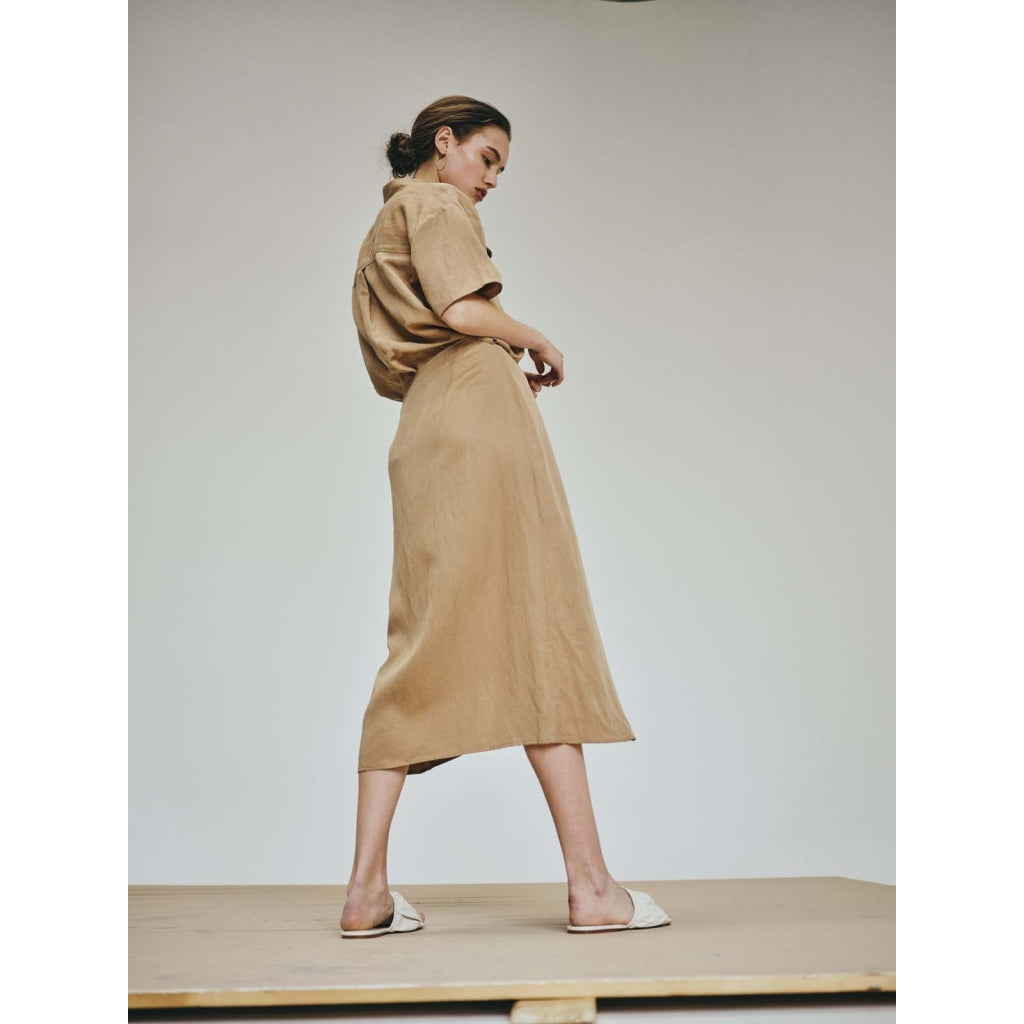 NORR Jaden wrap skirt Skirt Camel