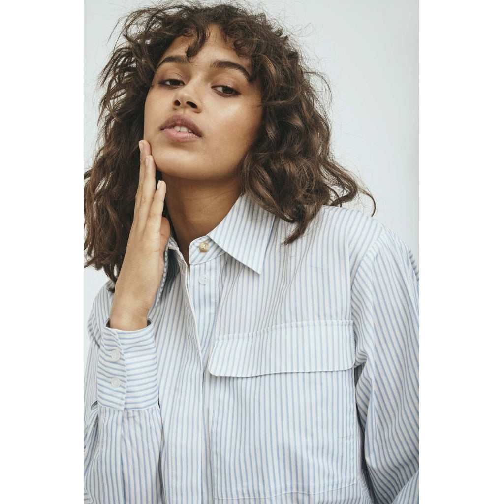 NORR James shirt dress Skjorter og bluser Blue stripes