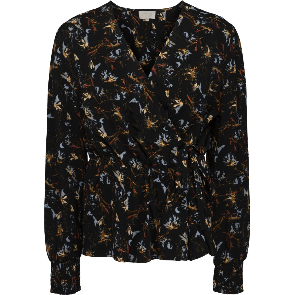 Minus Jessica wrap blouse Skjorter og bluser Graphic winter garden print