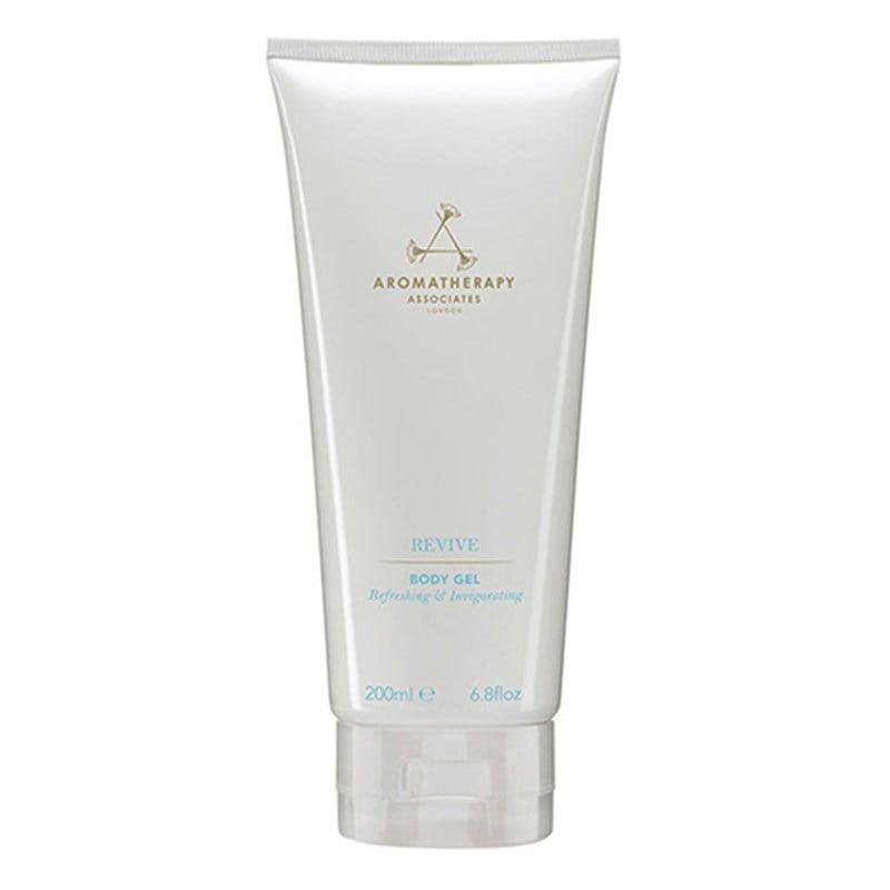 Aromatherapy Associates Body Gel, 200 ml, i hvid plastflaske.