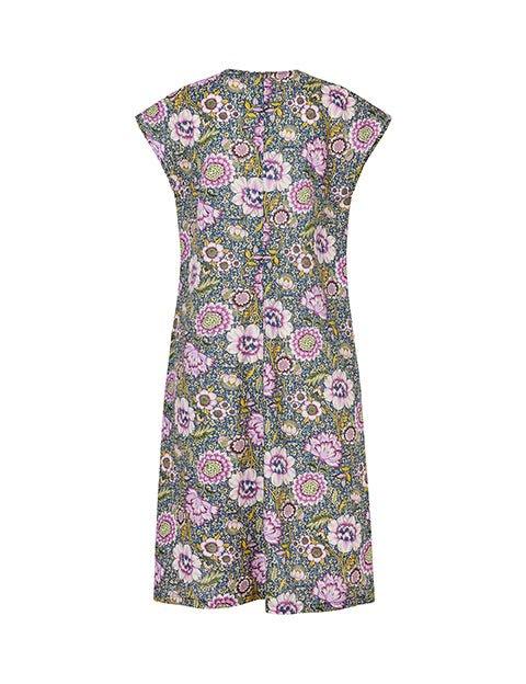 Asia kjole i lilla blomsterprint - Damernes Outlet