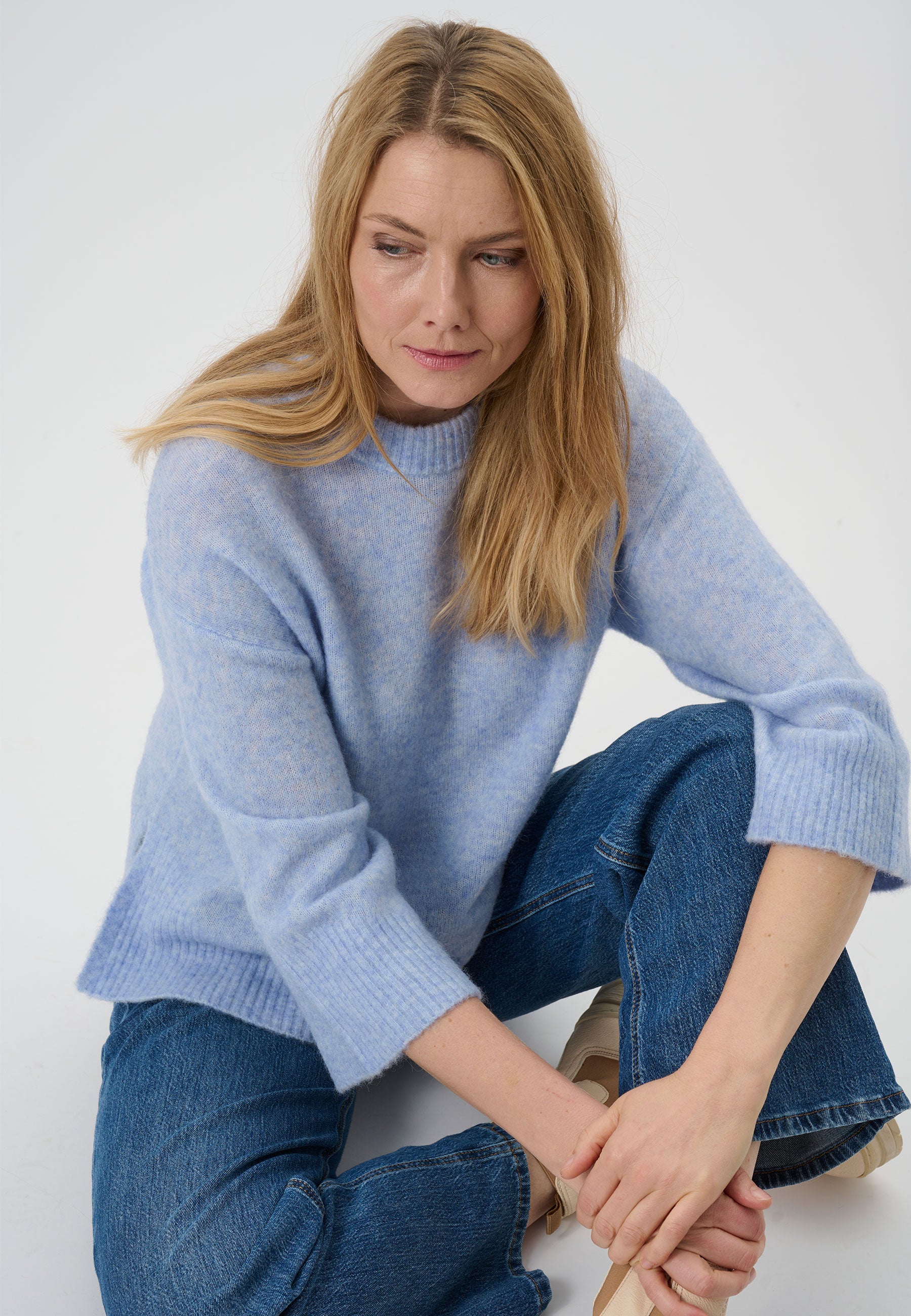 Lind LiAgusta Knit Pullover 5002 Light Blue Melange