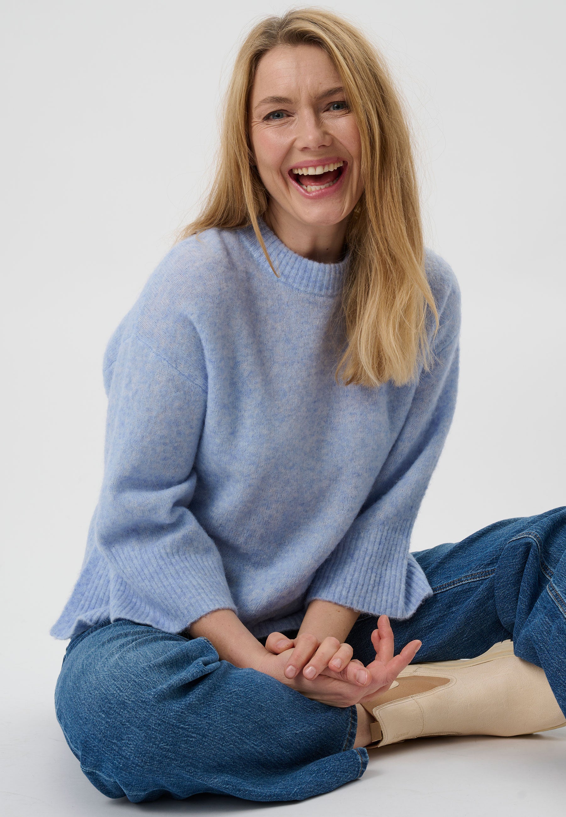 Lind LiAgusta Knit Pullover 5002 Light Blue Melange