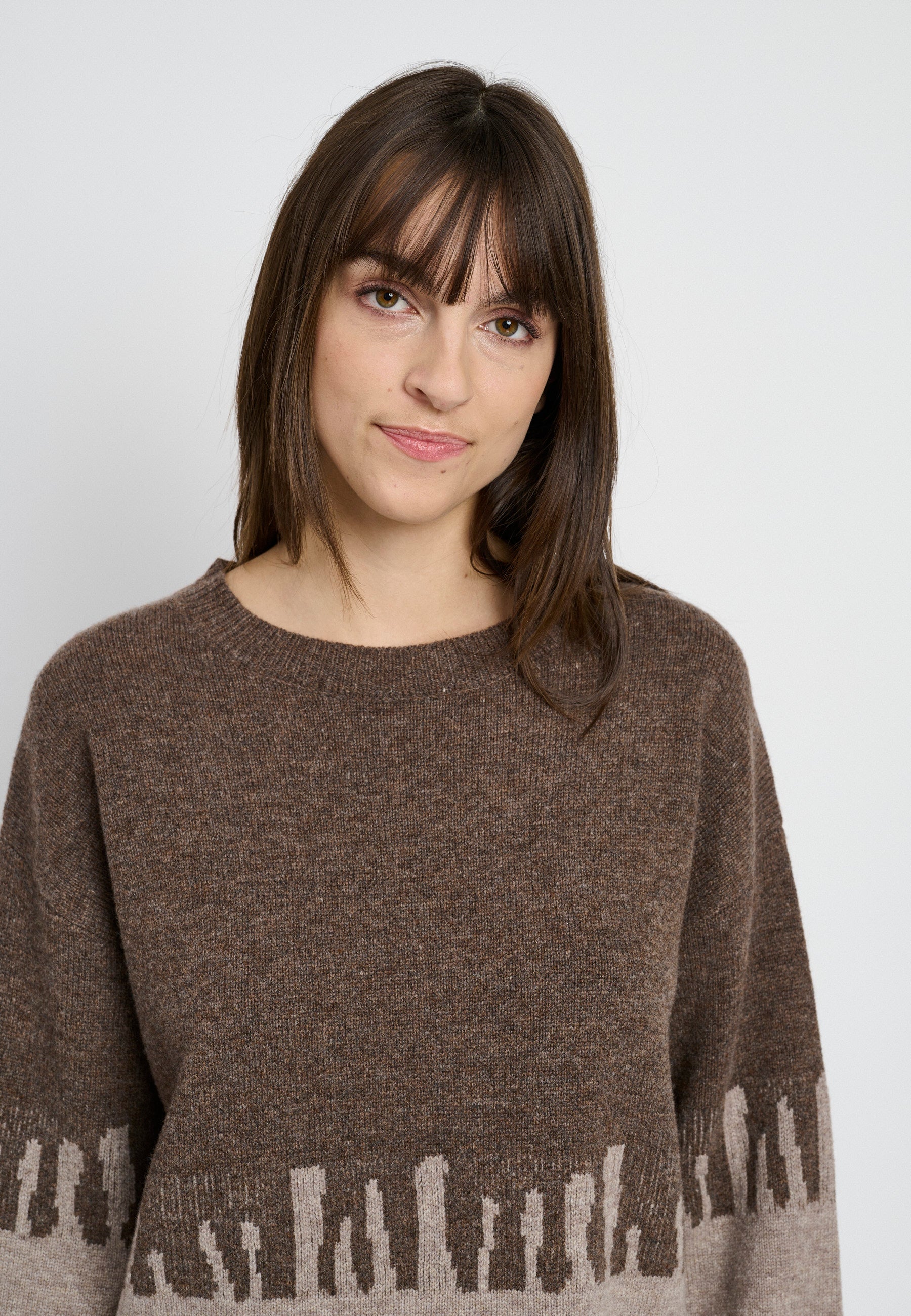 Lind LiCora Knit Pullover 1960 dark brown melange