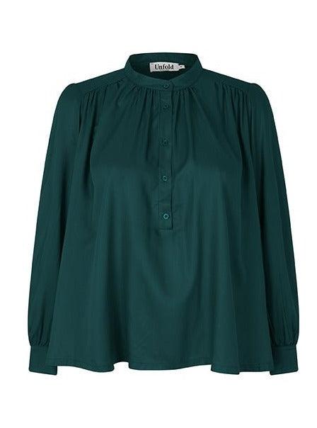 Maisy bluse i grøn twill viscose - Damernes Outlet