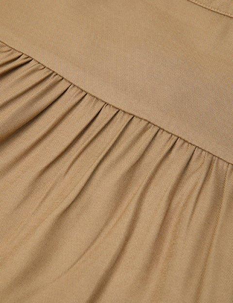Amber kjole i camel twill viskose - Damernes Outlet