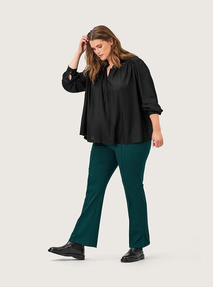 Sarah bukser i grøn jersey - Damernes Outlet