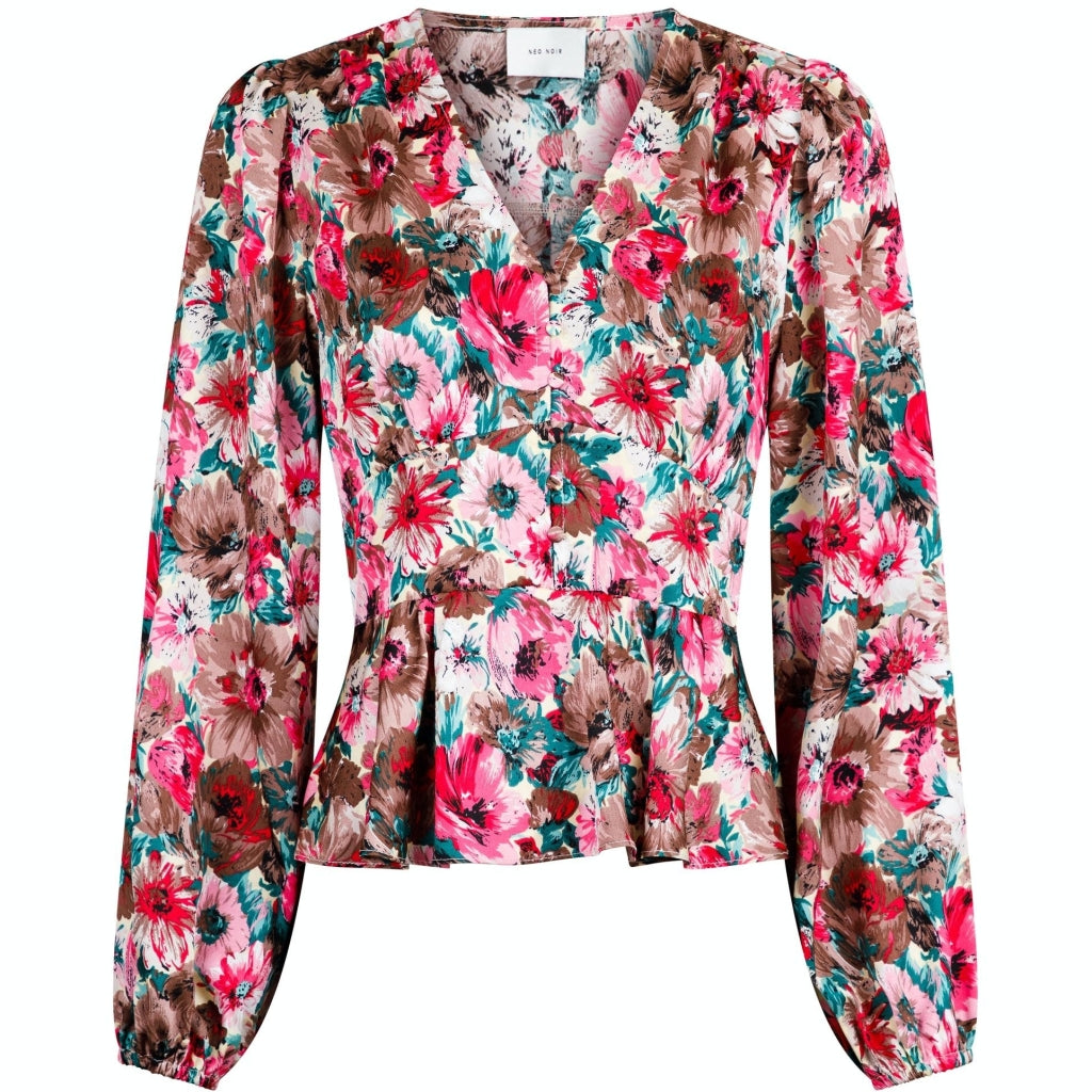 Neo Noir Meryl flower candy blouse Skjorter og bluser Light yellow