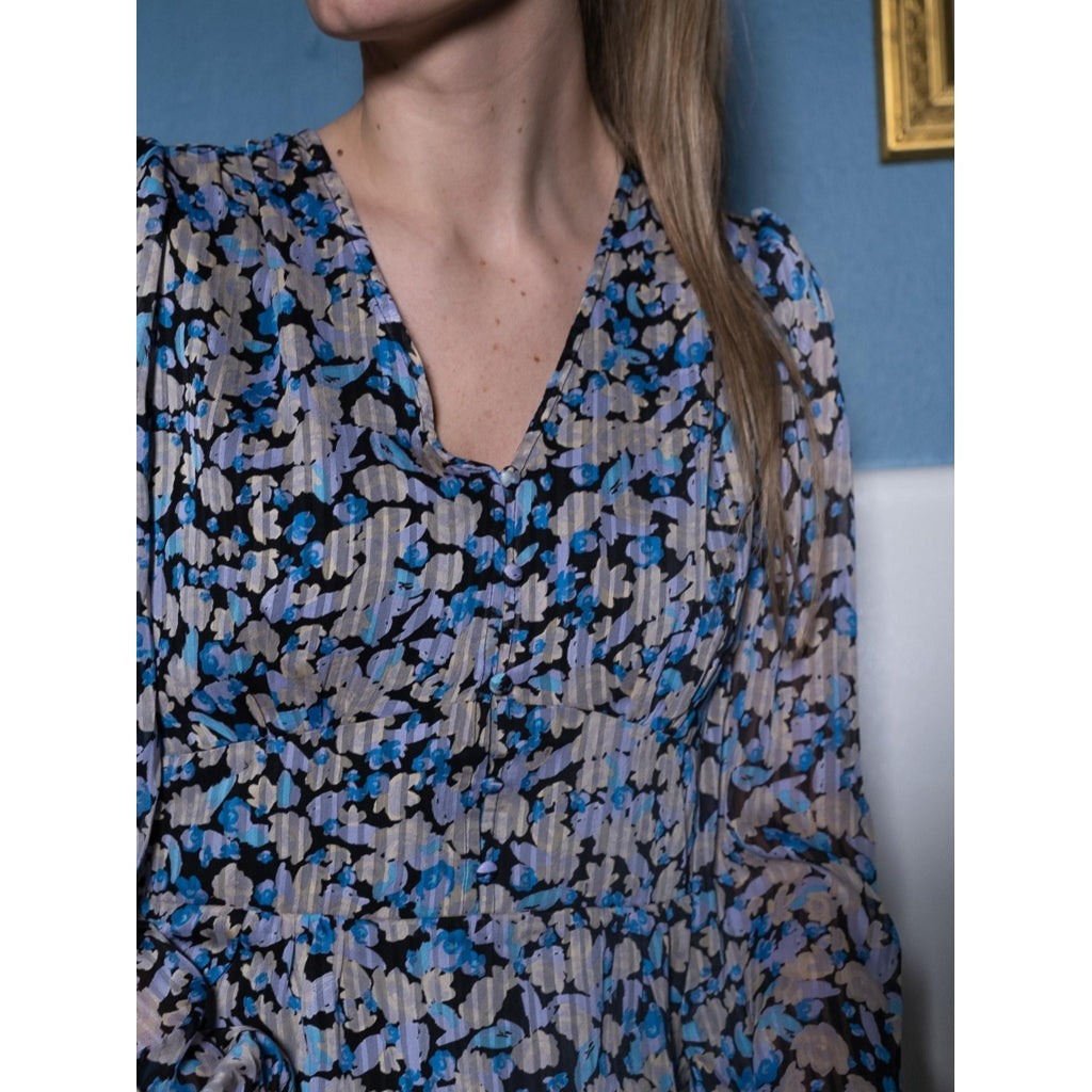 Neo Noir Mitchell moon flower dress Dress Blue