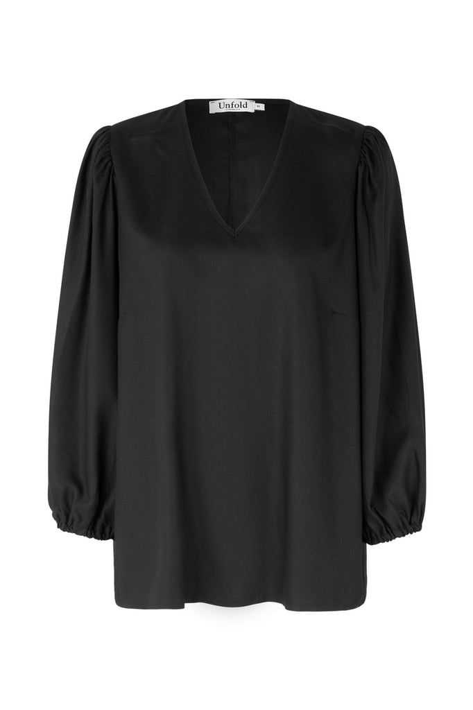 Mona bluse i sort viscose - Damernes Outlet