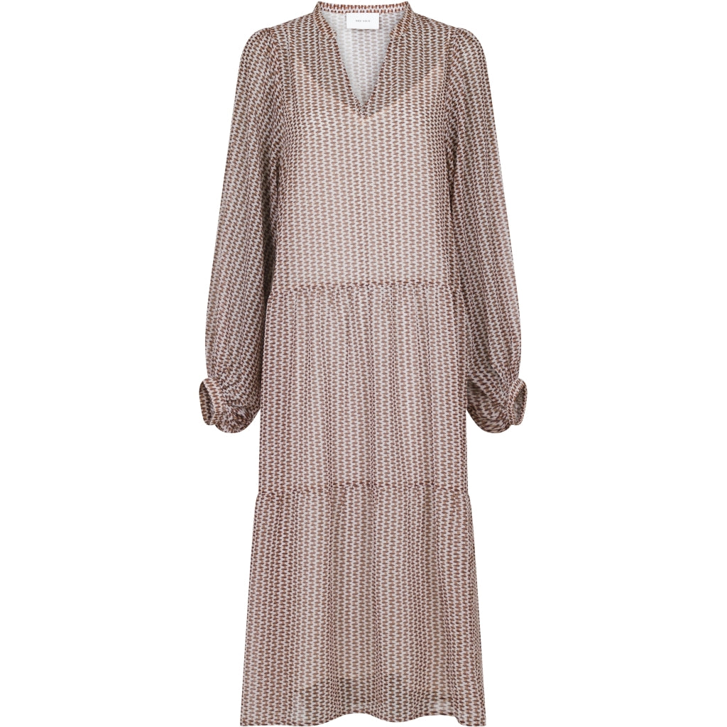 Neo Noir Nadine abstract stripe dress Dress Camel