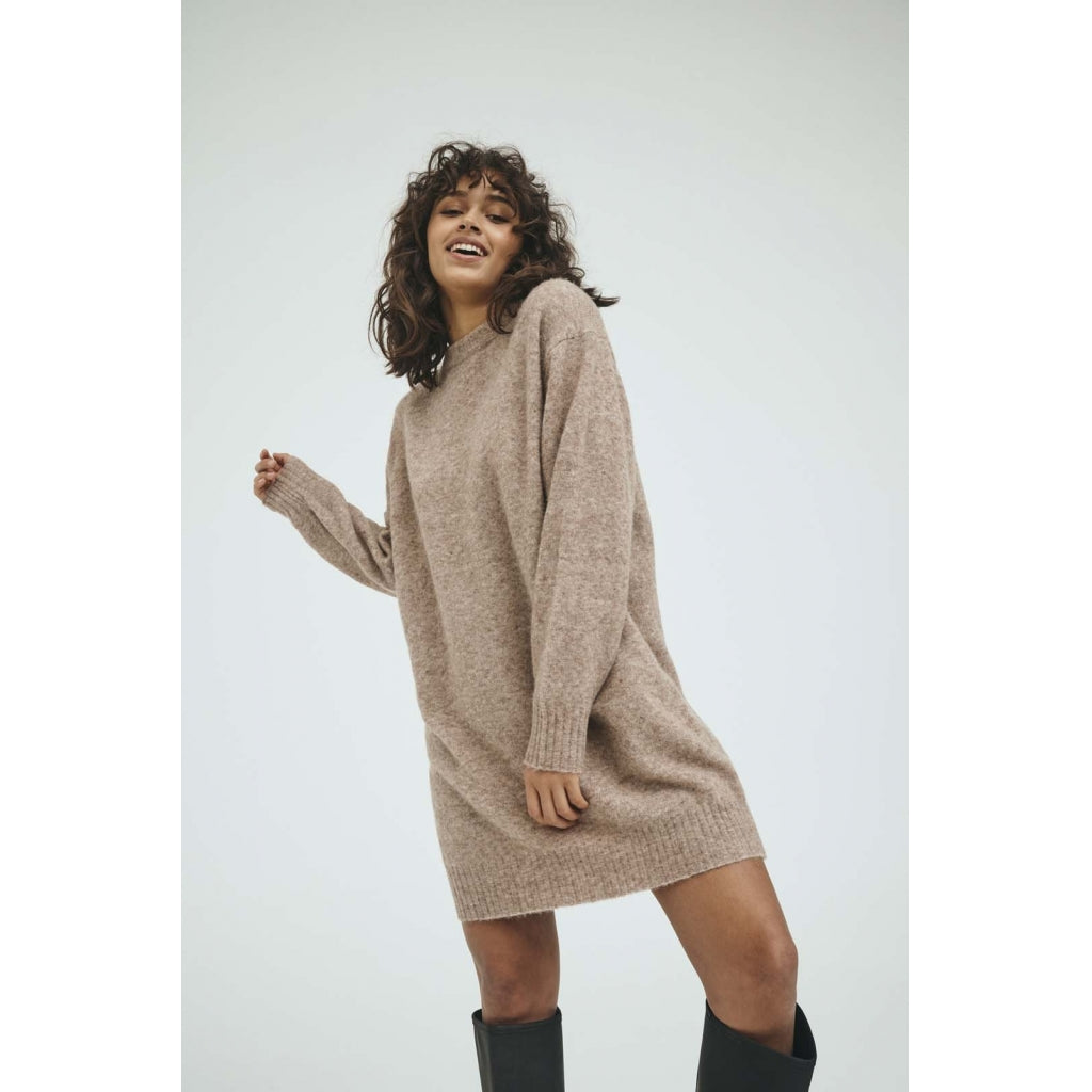 NORR Nordby knit dress Dress Light brown