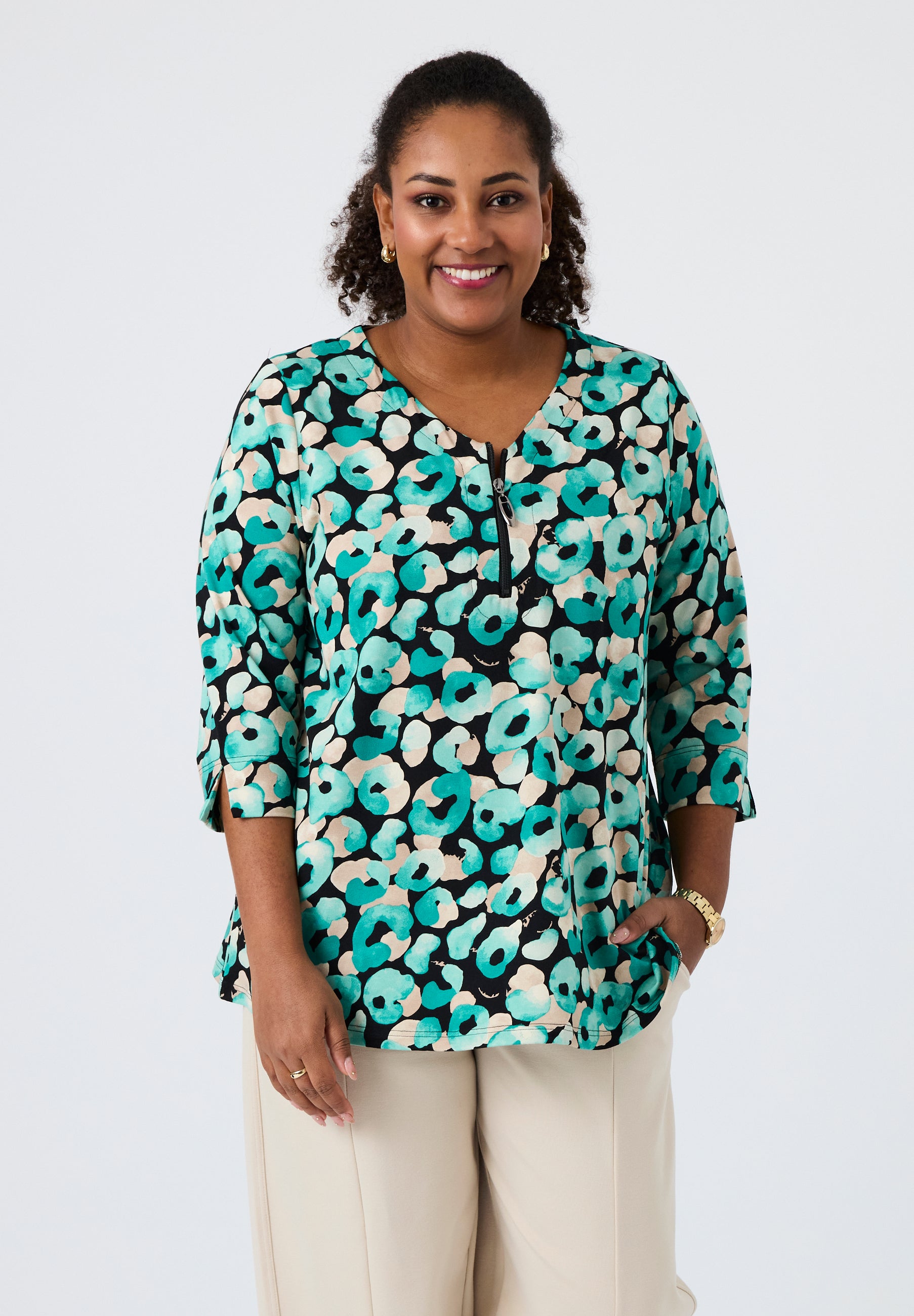 Pont Neuf PNEsme Bluser 3480 Aqua Green