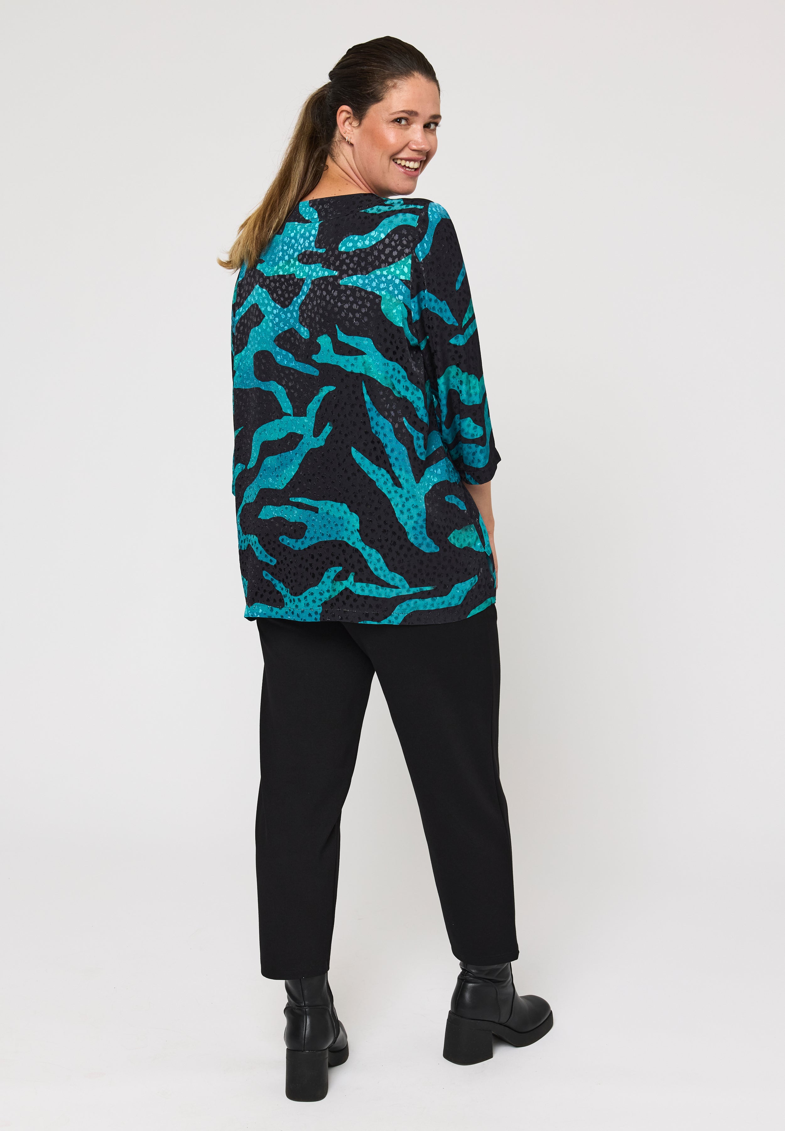 Pont Neuf PNHilma Bluser 5052 Petrol Blue